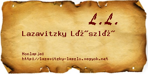 Lazavitzky László névjegykártya